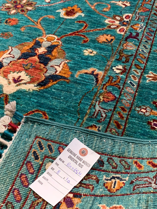 Hand-Knotted Sultanabad Vegetable-Dyed Wool Rug, 8" x 10"  (K)