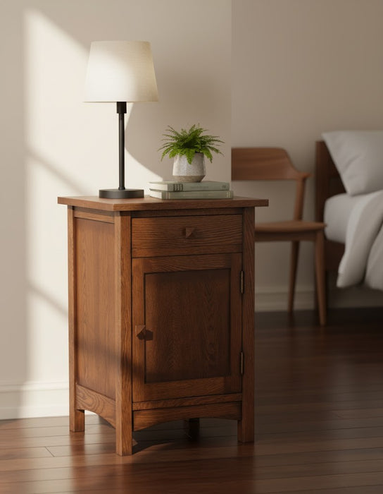 Mission 1 Door 1 Drawer Nightstand - Walnut stain