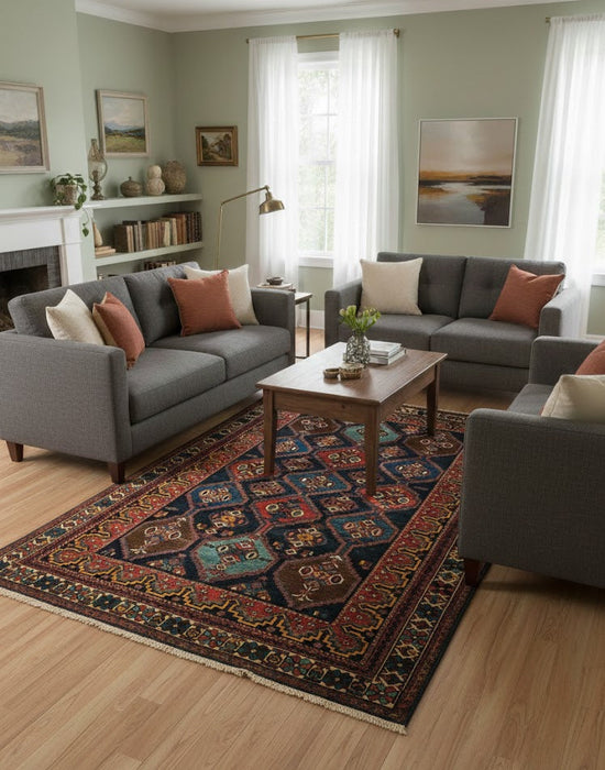 Timeless Beauty, Woven by Hand. Antique Persian Afshar Rug, size 5" x 7' 9"