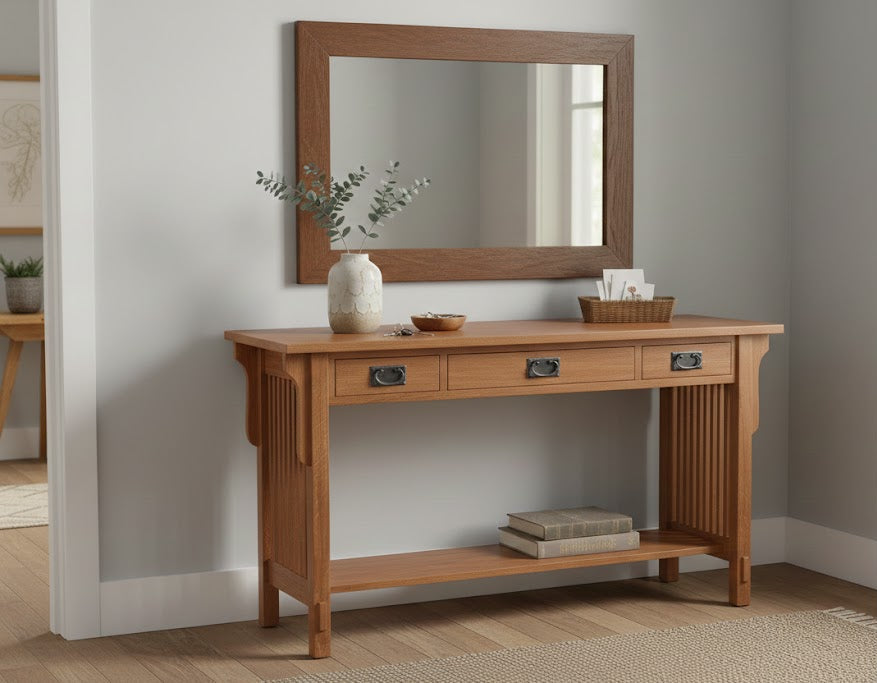 Mission 3 Drawer Crofter Style Console Table