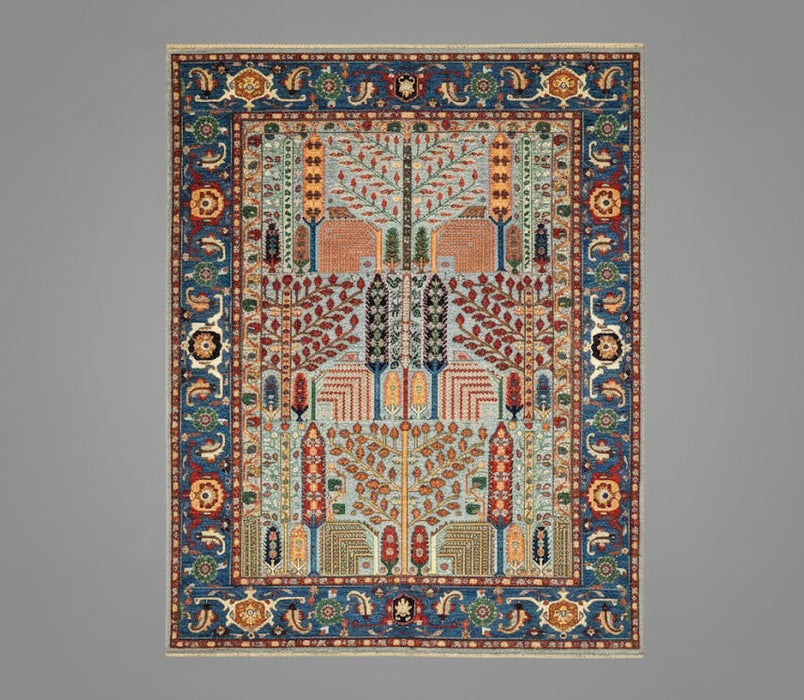 Hand-Knotted Sultanabad Vegetable-Dyed Wool Rug, 8" x 10"  (K)