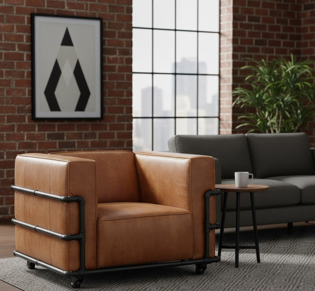 椅子 HENRY ARM CHAIR Buy Henry Industrial Modern Leather Arm Chair Online in USA