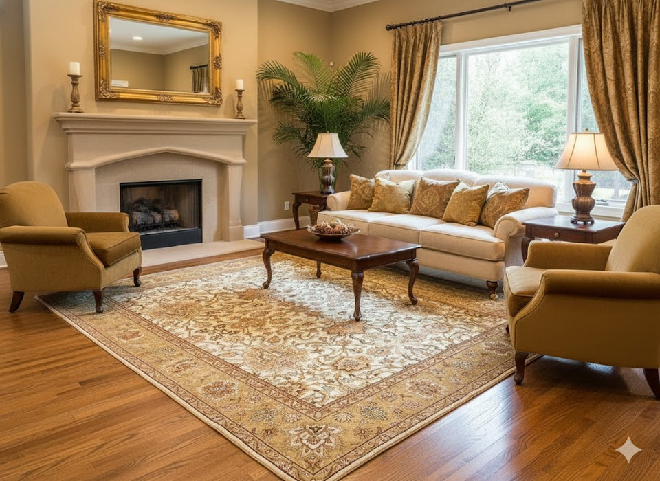 Sultanabad 100% wool Hand Made Rug - size 9" x 12"  (P)