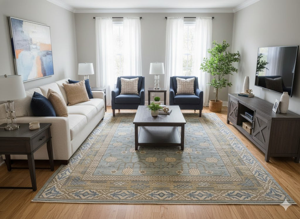 Khotan Pomegranate design Oriental Rug, size 8" x 10"  (D)