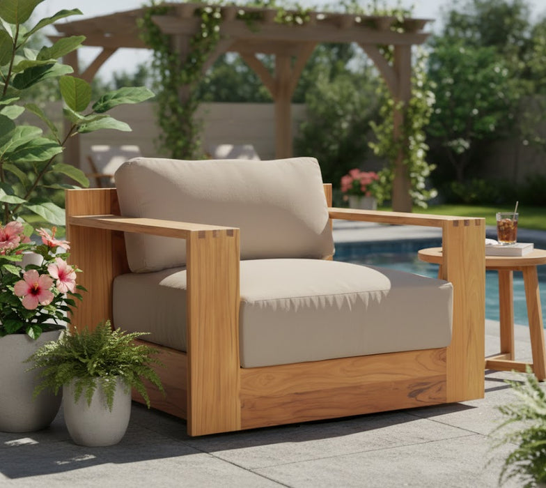 Paradiso Outdoor Teak Natural Revolving Chair