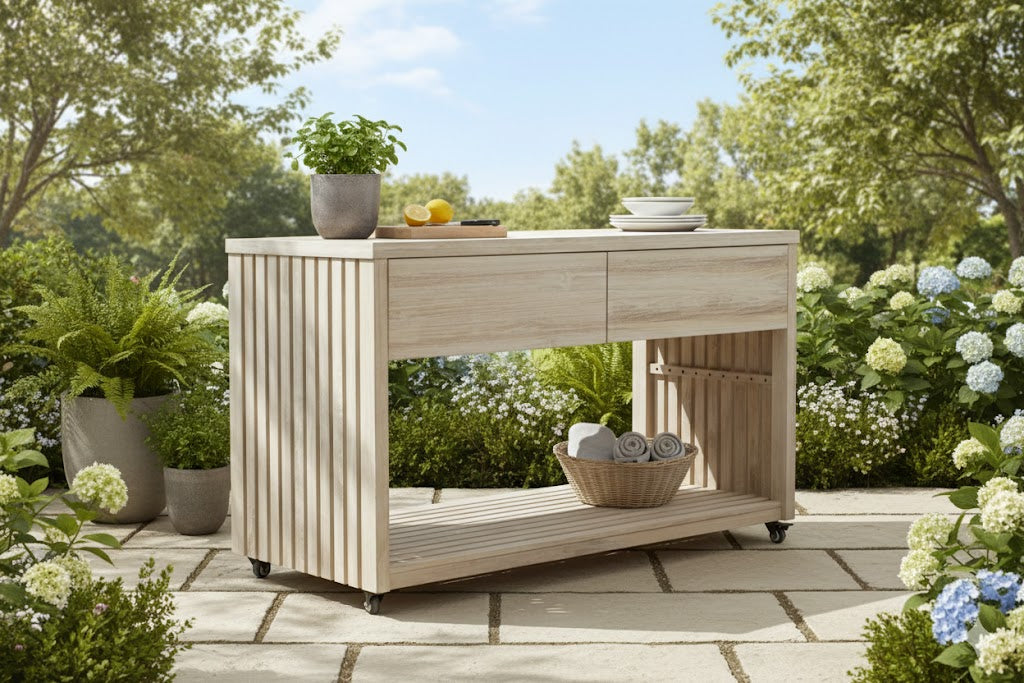 Paradiso Outdoor Teak Natural Kitchen Island