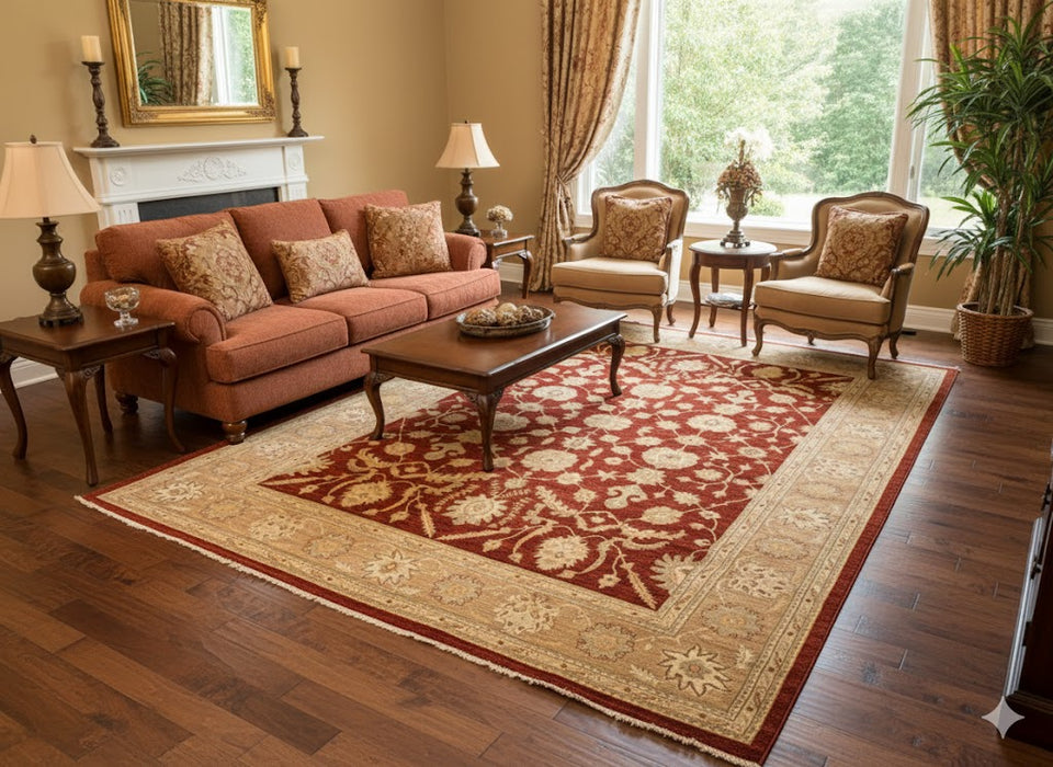 Hand-Knotted Sultanabad Vegetable-Dyed Wool Rug, 9" x 11' 8"  (K)