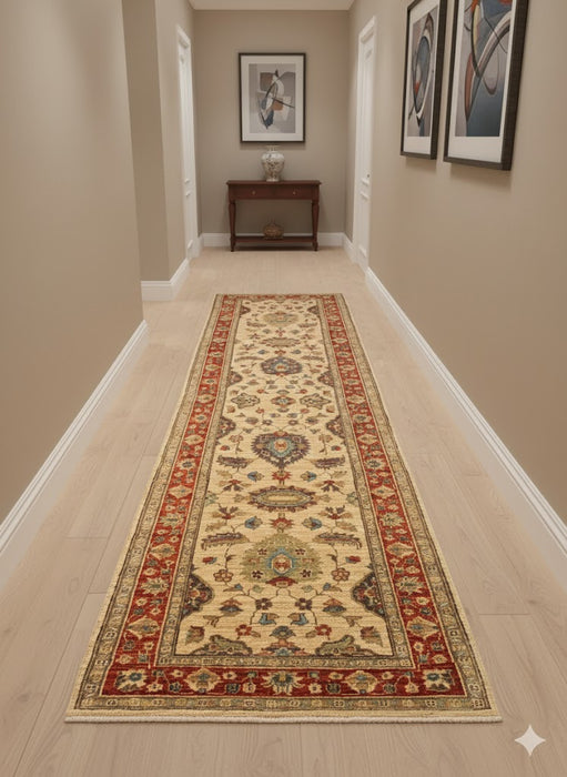 Hand-Knotted Sultanabad Vegetable-Dyed Wool Rug Size ; 2' 9" x 9' 7"