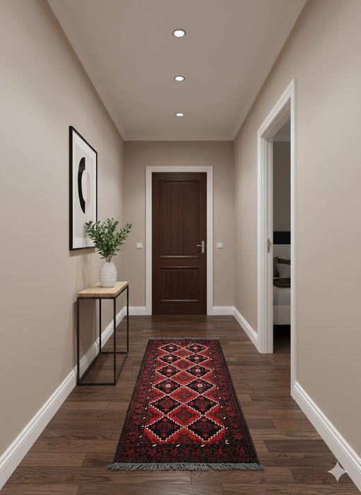 Terkaman Tribal Afghan Oriental Rug, size 3' 8" x 6' 3" 1' 10" x 4' 9"  (C)