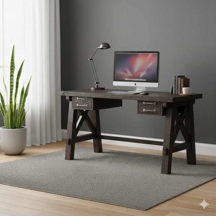 Oak Park Cross Bar 2 Drawer Desk