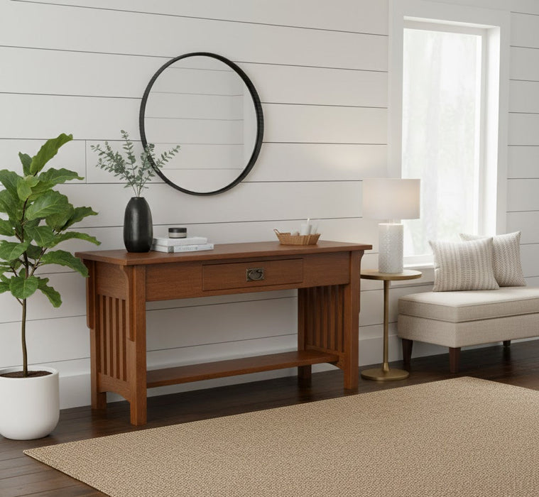 Mission 1 Drawer Crofter Style Console Table - Michael's Cherry Stain