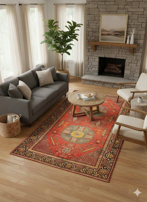 Antique Khotan Samarkand Rug, circa 1910's, size 4' 9" x 9"