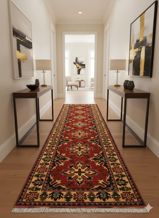 Terkaman Tribal Afghan Oriental Rug, size 2' 9" x 9' 5"  (Q)