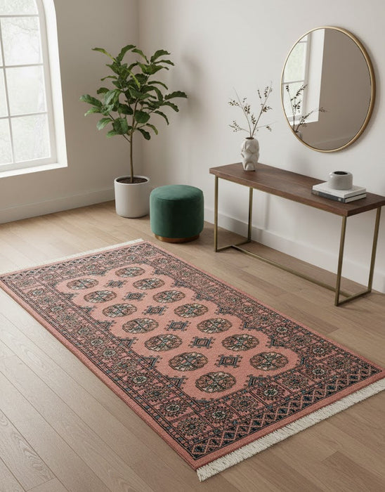 Hand-Knotted Pakistani Bokhara Rug – 100% Wool, 3" x 5" (M)