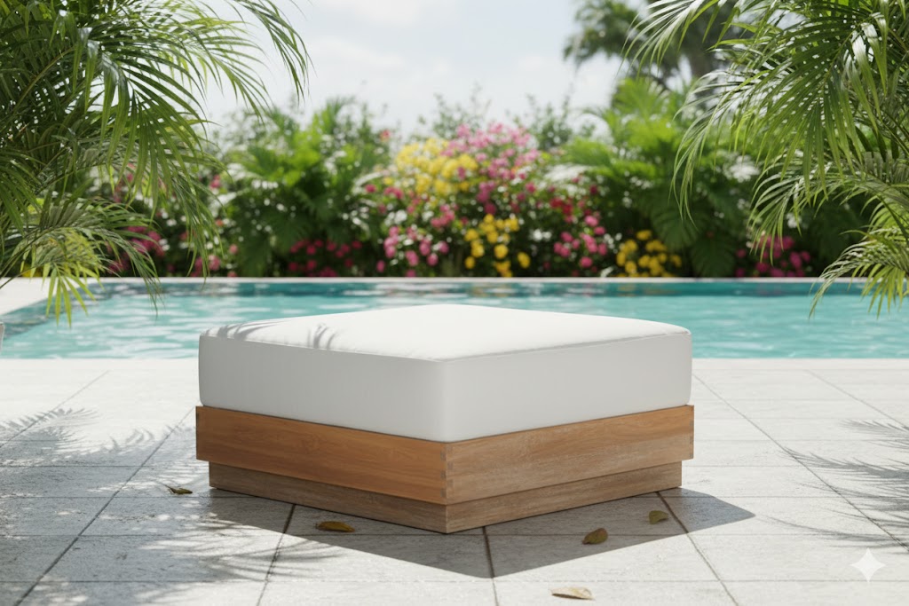 Paradiso Outdoor Teak Natural Ottoman