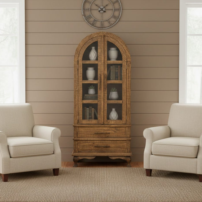 Cupola Curio China Cabinet / Bookcase with Glass Doors