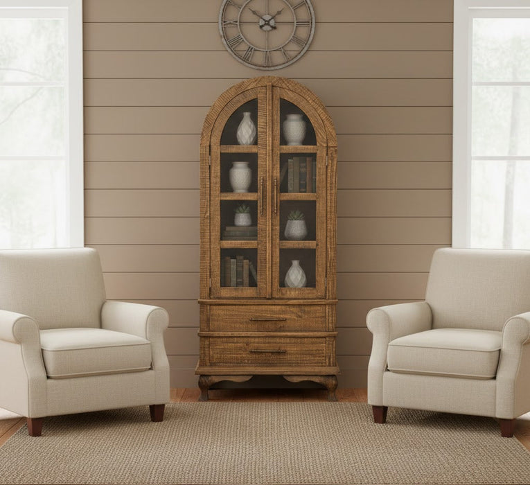 Cupola Curio China Cabinet / Bookcase with Glass Doors