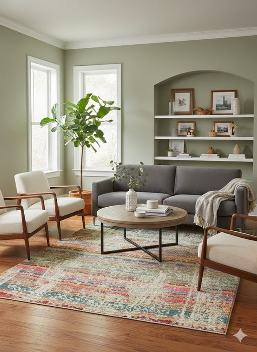 Persian-Inspired. Modern Defined. Turkish Made Rug, size 5" x 7' 8"  (O)