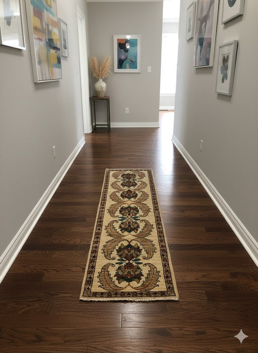 Hand-Knotted Sultanabad Vegetable-Dyed Wool Rug, 1' 8" x 4' 10" (K)