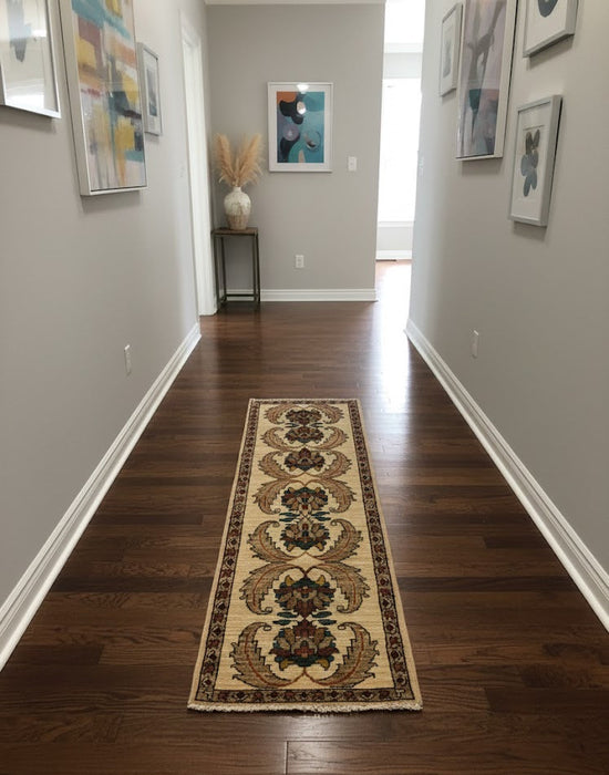 Hand-Knotted Sultanabad Vegetable-Dyed Wool Rug, 1' 8" x 4' 10" (K)