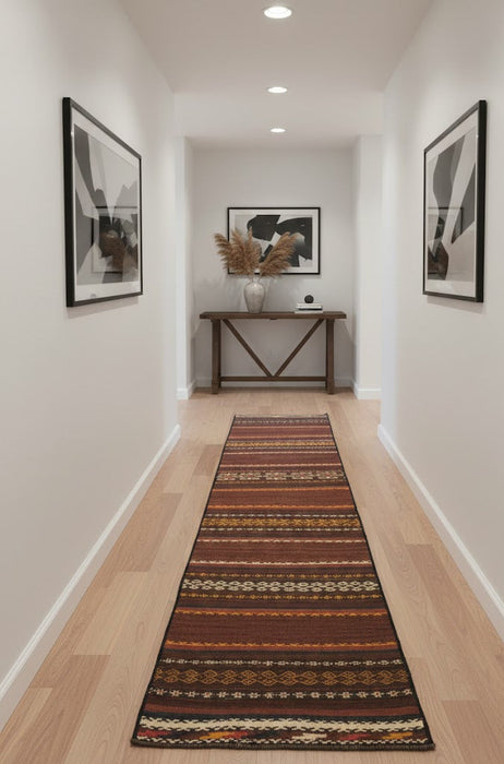 Afghan Kilim Handwoven flatweave Rug – size 2" x 9"