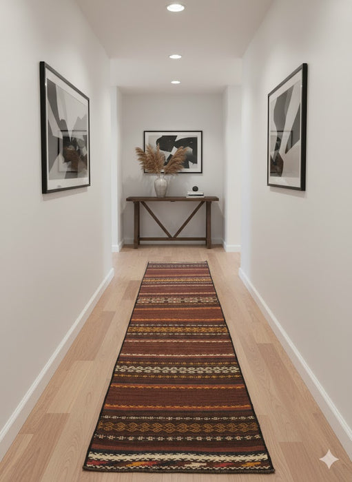 Afghan Kilim Handwoven flatweave Rug – size 2" x 9"