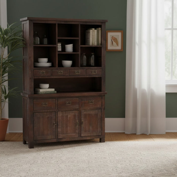 Barlow Sideboard with Hutch - Rustic Brown - 56"