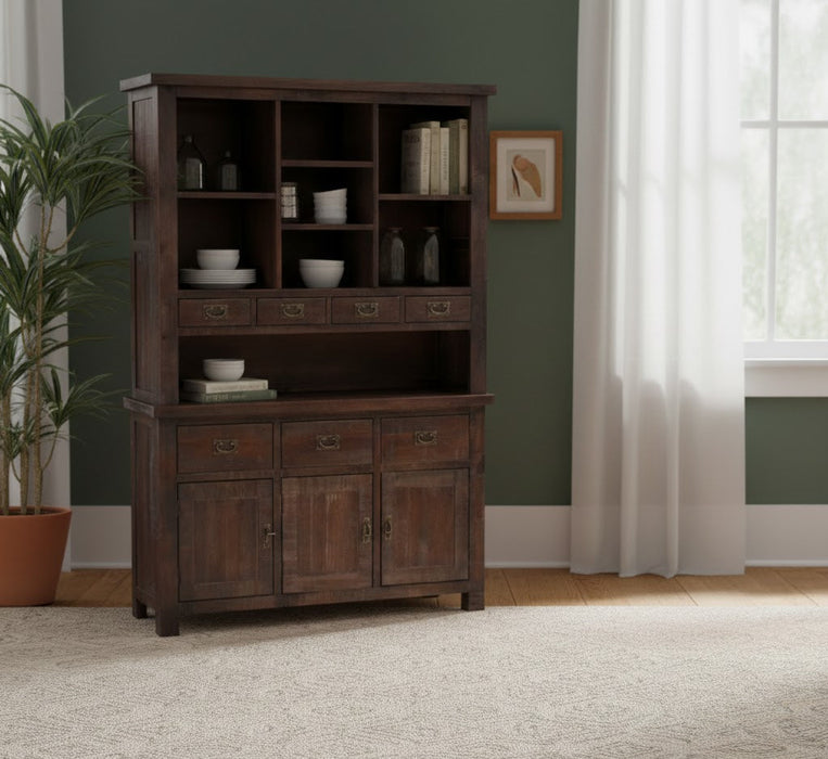 Barlow Sideboard with Hutch - Rustic Brown - 56"