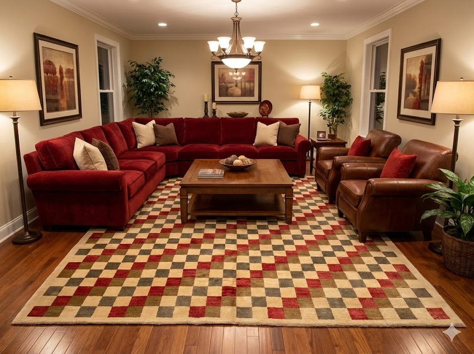 Hand-Knotted Sultanabad Vegetable-Dyed Wool Rug, 8' 10" x 9' 3"  (K)