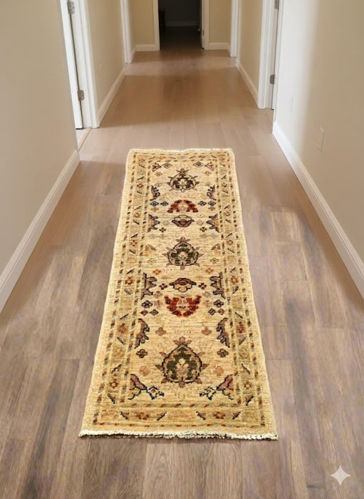 Hand-Knotted Sultanabad Vegetable-Dyed Wool Rug, 1' 9" x 4' 10"