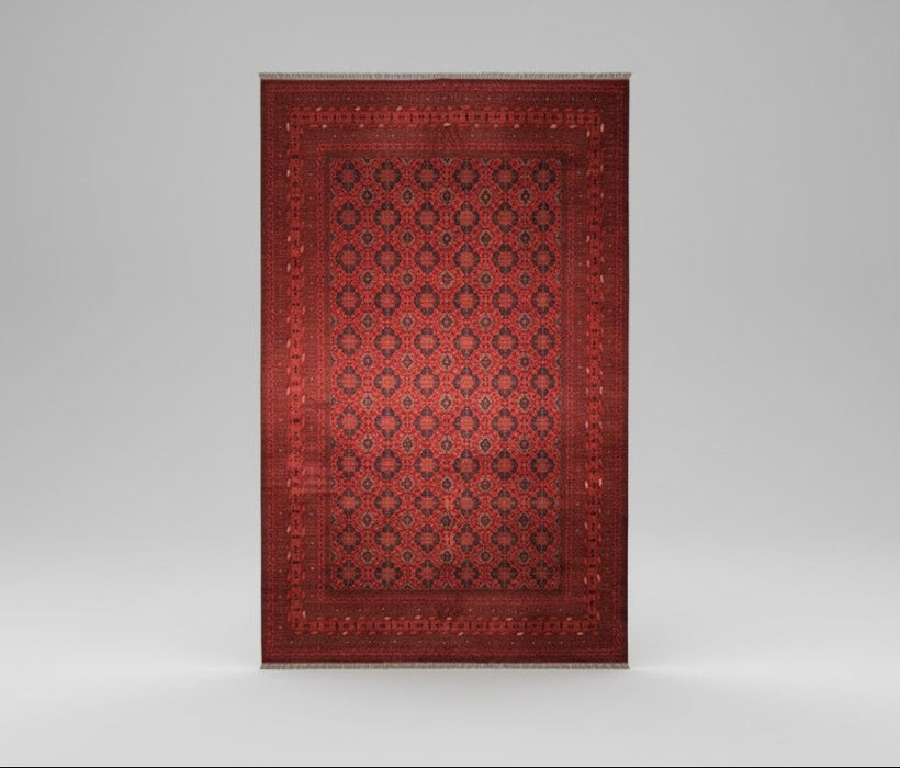 Terkaman Tribal Afghan Oriental Rug, size 3" 10" x 15' 6"  (C)