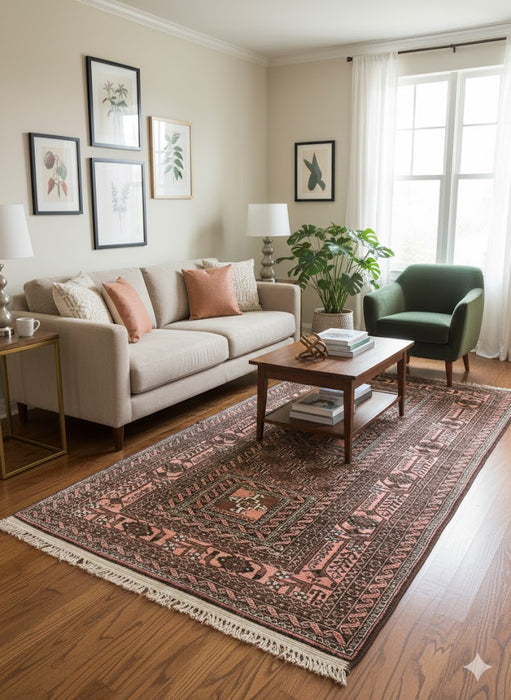 Terkaman Tribal Baluch Oriental Rug 4" x 7"(A)