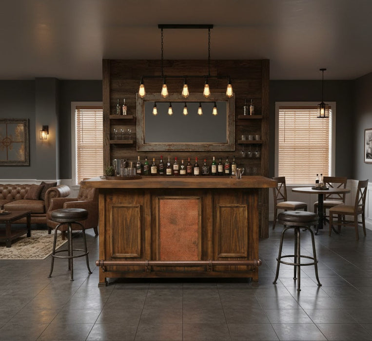 Elements Collection Copper Panel Dry Bar - 76"