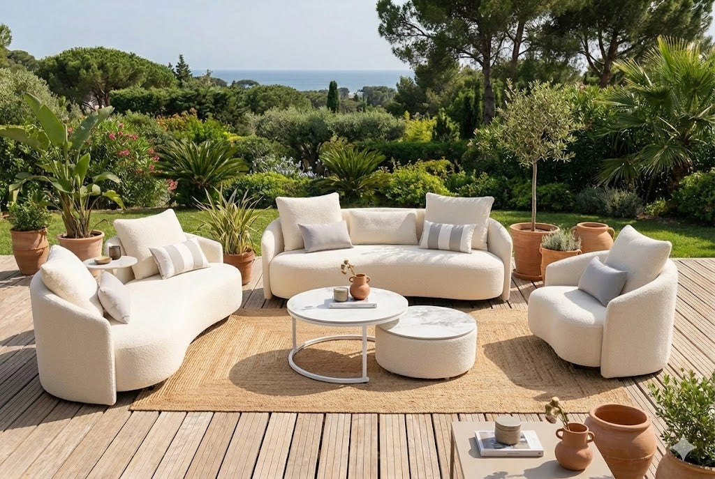 Serene Outdoor 6-Piece Lounge Set –  2-Sofas, Arm chair and Table Set