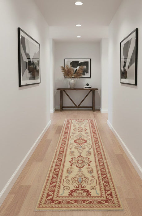 Hand-Knotted Sultanabad Vegetable-Dyed Wool Rug, 2' 6" x 10"  (K)