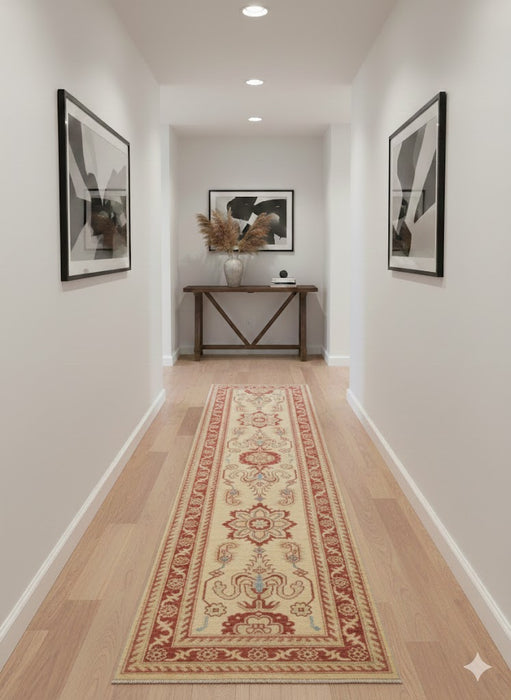 Hand-Knotted Sultanabad Vegetable-Dyed Wool Rug, 2' 6" x 10"  (K)