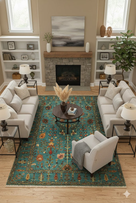 Ziggler 100% Wool Hand Made Rug 6' 10" x 10'