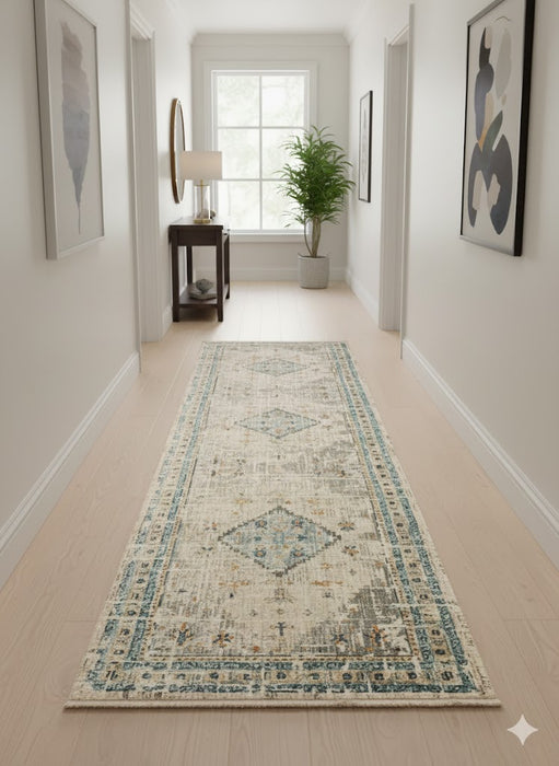 Persian-Inspired. Modern Defined. Turkish Made Rug, size 3' 2"x 12' 10"