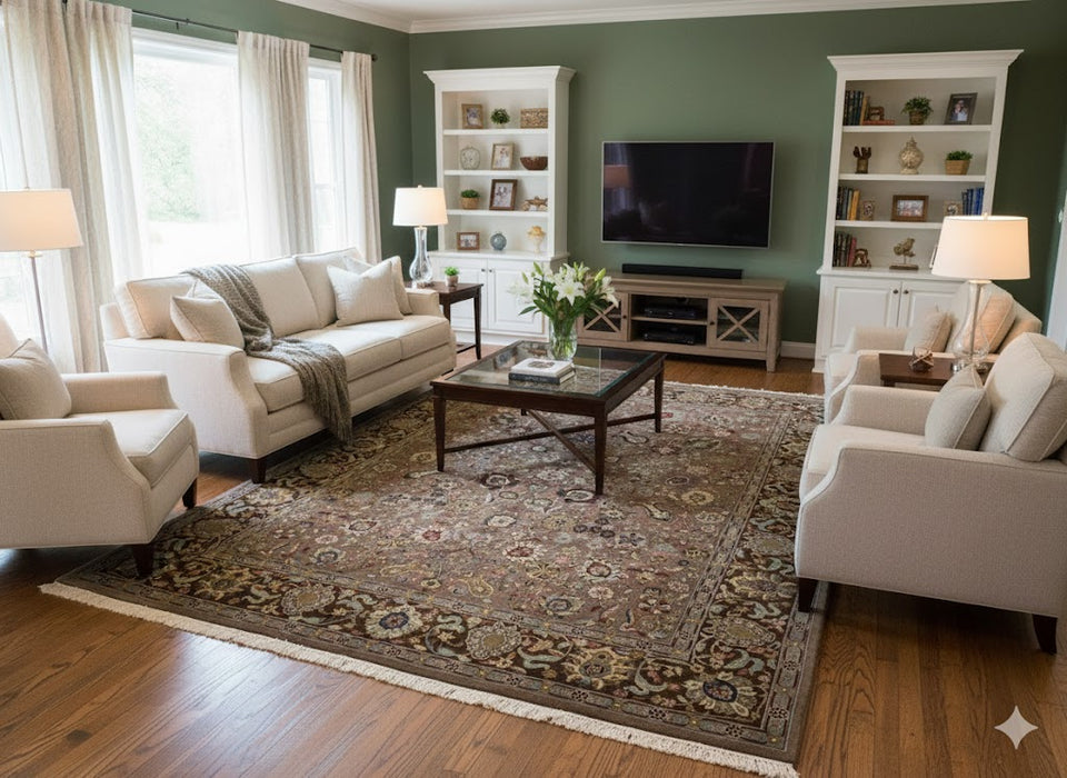 Sultanabad 100% wool Hand Made Rug - size  8' 2" x 9' 10"  (P)