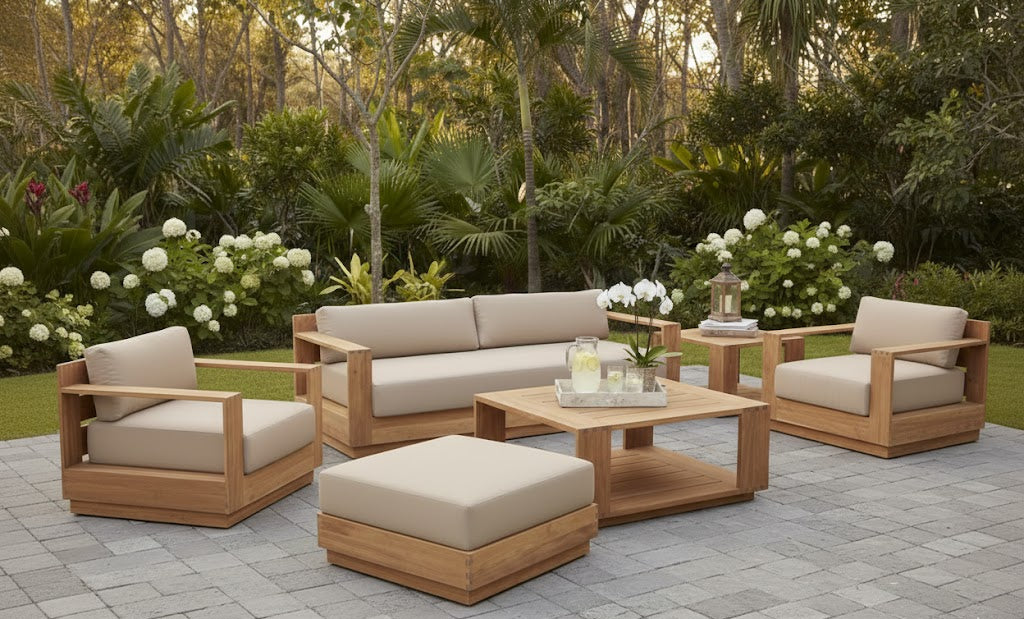 Paradiso Outdoor Teak, White wax Sofa Set