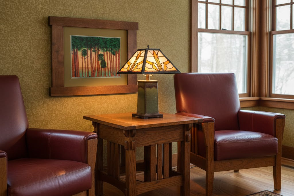 Arts & Crafts Mission Oak Framed Art with Silent Forest Walnut finish