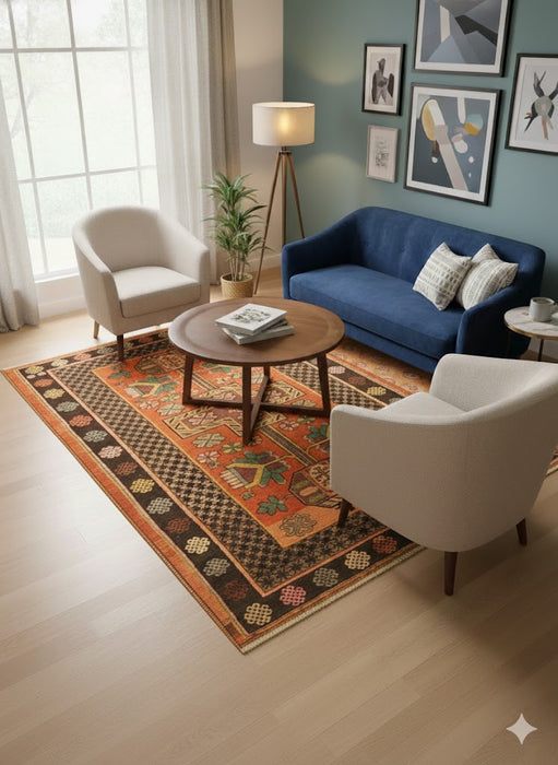 Antique Khotan Samarkand Rug, circa 1910's, size 5' 2" x 9' 9"