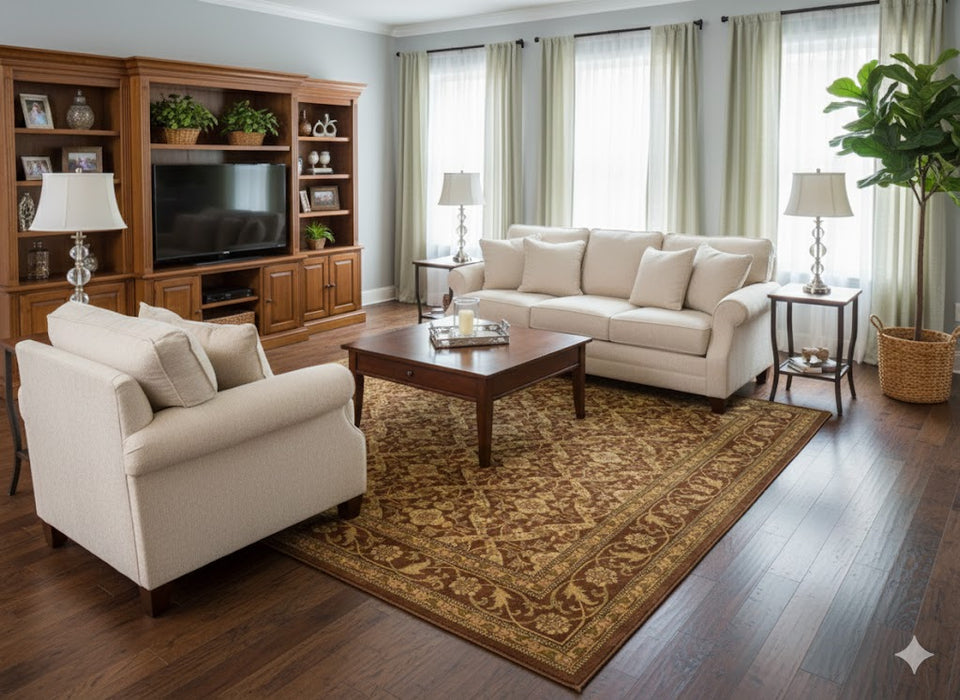 Sultanabad 100% wool Hand Made Rug, 7' 9" x 9' 8" (P)