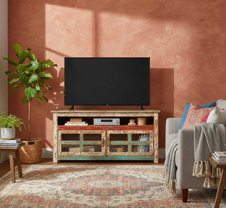 La Boca Glass Door TV Stand - 55"