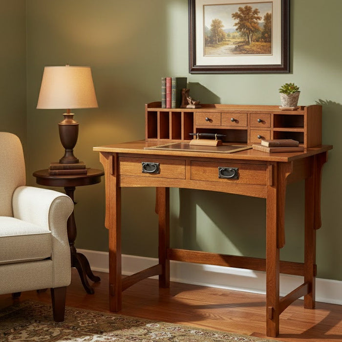 Mission Style Library Table with Removable Organizer