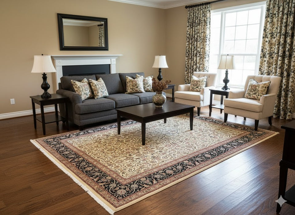 Sultanabad 100% wool Hand Made Rug - size 9" x 12"  (P)