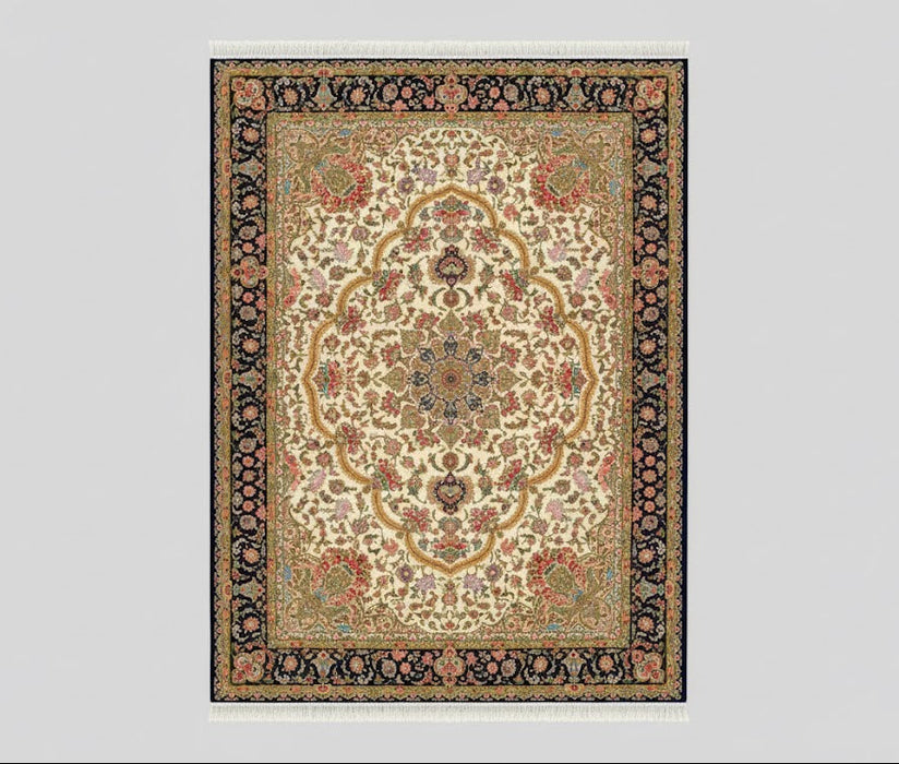 Exquisite 100% Silk Persian Design Rug – Elegant and Luxurious, size 8' 1" x 11' 6"