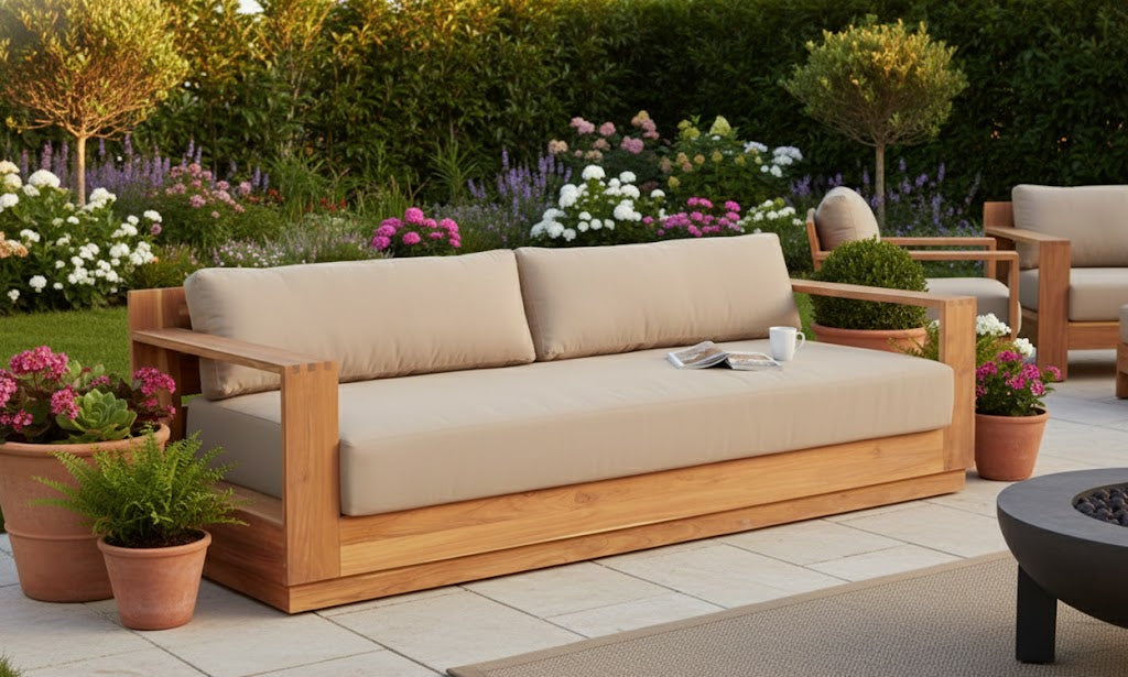 Paradiso Outdoor Teak Wood Sofa - 84"
