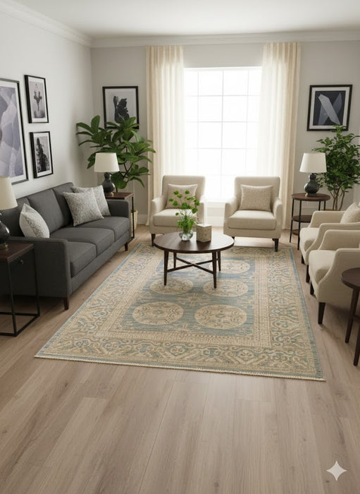 Khotan Pomegranate design Oriental Rug, size 5' 2" x 7"  (D)