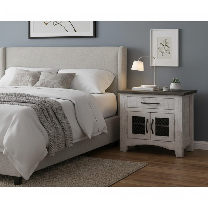 Greenview 2 Door Nightstand - Gray